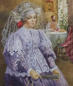 MOSCOVA Irina,Femme à l'éventail,1895,Saint Germain en Laye encheres-F. Laurent FR 2017-05-14