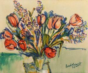 Moscovitz Robert 1935,Vase de fleurs,1977,Auxerre Enchères FR 2022-02-24