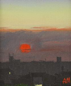 MOSELEY Austin 1930,Sunset over a town,Sworders GB 2021-04-20
