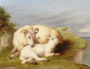 MOSELEY Richard S 1862-1912,Ewe and lamb in a landscape,Dreweatts GB 2021-12-14