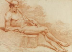 MOSER George M 1704-1783,MALE NUDE SEATED WITH A STAFF,Sotheby's GB 2011-07-07
