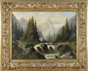 MOSER H.J,Gebirgslandschaft mit Wasserfall,DAWO Auktionen DE 2017-07-01