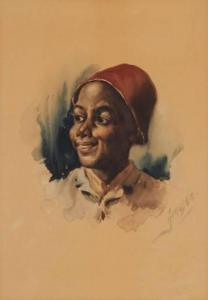 MOSER James Henry 1854-1913,Portrait of an African American youth,John Moran Auctioneers 2021-10-26
