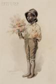 MOSER James Henry 1854-1913,Young Boy Selling Flowers,1888,Skinner US 2010-09-24