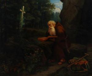 MOSER Julius 1808-1847,A landscape with a monk reading the Bible,1977,Bruun Rasmussen DK 2017-04-17