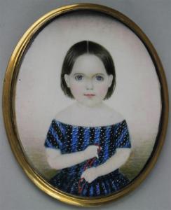 MOSES Russell 1900-1900,GIRL IN A PATTERNED BLUE DRESS,Potomack US 2017-04-08