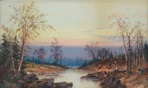 MOSES Thomas Gibbs 1856-1934,Panoramic Wilderness Landscape with Stream,1985,Burchard US 2020-09-13