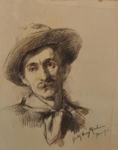 MOSLER Gustave Henry 1841-1920,Head Study of a Man with a Hat,1998,John Nicholson GB 2019-12-18