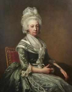 MOSNIER Jean Laurent,Portrait of a lady seated three-quarter length wea,1792,Rosebery's 2020-09-23
