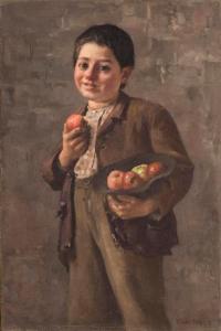 MOSS Charles Eugene 1860-1901,Boy with Apples,1901,Maynards CA 2017-10-27