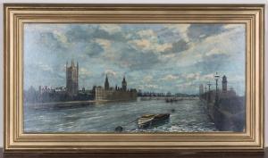 MOSS H,View of the Houses of Parliament across the River ,20th century,Tooveys Auction GB 2021-02-03