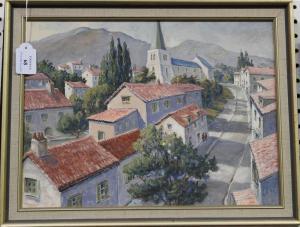 MOSS Sydney L,Views of Continental Towns beneath Mountains,Tooveys Auction GB 2017-01-25