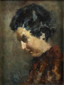 MOSSA Giovanni Maria 1896-1973,Ritratto femminile di profilo,Cambi IT 2023-09-05
