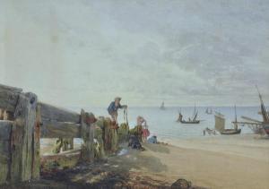 MOSSMAN David 1825-1901,Figures by a Beach,1894,Elder Fine Art AU 2017-03-26