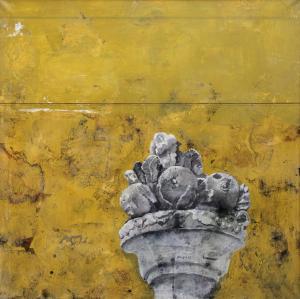 MOSTI Piero 1941,Capitello con muro giallo,1982,Galleria Ambrosiana Casa d'Aste IT 2023-10-30