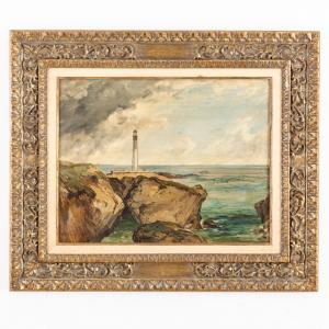Mostyn Thomas E. 1864-1930,Veduta costiera con faro,Wannenes Art Auctions IT 2023-06-28