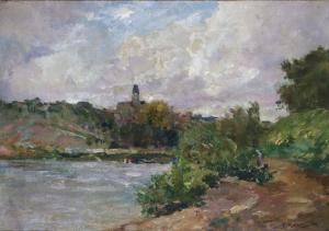 MOTELEY Georges 1865-1923,Bord de rivière,1908,Bayeux Encheres FR 2023-12-10