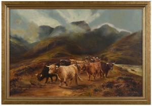 MOTLEY Wilton 1800-1900,Highland Landscape with Cattle,Brunk Auctions US 2018-11-15