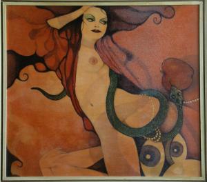 MOTTI Carlo 1950,FIGURE OF WOMAN WITH SNAKE,1976,Viscontea Casa d'Aste IT 2022-06-07