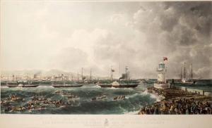 MOTTRAM Charles 1807-1876,THE DEPARTURE OF THE QUEEN AND THE ROYAL SQUADRON ,Whyte's IE 2023-07-10
