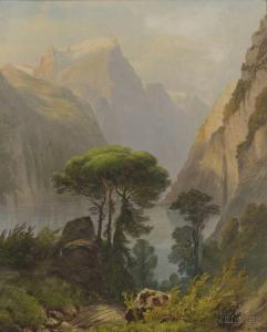 MOTTU Luc Henri 1815-1859,Mountain Landscape in Summer,Skinner US 2014-04-05