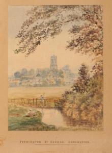 MOULE Henry Joseph,Fordington St. George, Dorchester' river view with,Duke & Son GB 2021-07-22