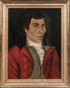 Moulthrop Reuben 1763-1814,Portrait of a Gentleman in a Red Coat,Skinner US 2018-11-03