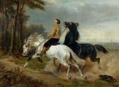 MOURGUES H 1800-1800,Cavalier menant deux chevaux,1865,Tradart Deauville FR 2011-08-27