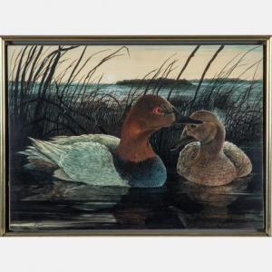MOWERY Geoff 1945,Redhead and Female Ducks,1980,Gray's Auctioneers US 2020-08-26