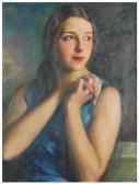 MOYA Y CALVO Víctor 1884-1972,Retrato femenino,1934,Subarna ES 2013-12-19