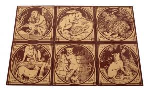 MOYR SMITH JOHN 1839-1912,SIX TILES FROM THE AESOP'S FABLES SERIES,Duke & Son GB 2023-01-26