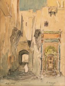 MOYSE Léon 1873-1955,Rue animée dans la casbah d'Alger,1927,Millon & Associés FR 2023-12-16