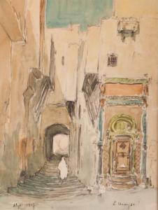 MOYSE Léon 1873-1955,Une rue d'Alger,1927,Millon & Associés FR 2018-03-19