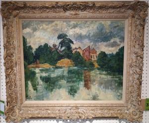 MOYSEY Philip 1912-1991,Lakeside with House,Lots Road Auctions GB 2021-09-05