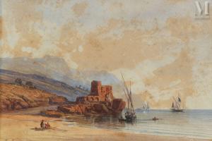 MOZIN Charles Louis 1806-1862,Voiliers près du rivage,Millon & Associés FR 2022-12-16