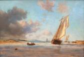 MOZIN Charles Louis 1806-1862,Zeilboten bij de kust,1849,Venduehuis NL 2020-03-18