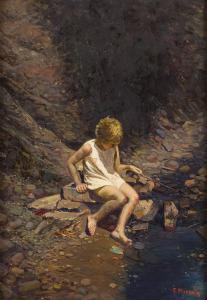 Mrazek Franciszek 1876-1933,Girl by the stream,Desa Unicum PL 2023-12-19