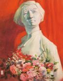 MRS PI WU Wang,Plaster Statue with Red Background,1983,Hosane CN 2009-06-24