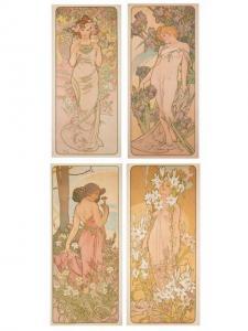 MUCHA Alphonse 1860-1939,Les fleurs : l''œillet, le lys, la,Artcurial | Briest - Poulain - F. Tajan 2017-05-23