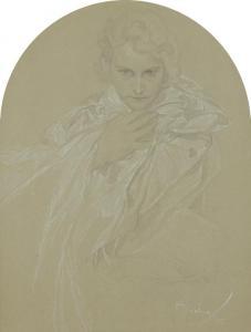 MUCHA Alphonse 1860-1939,Portrét ženy,1927,Art Consulting CZ 2013-02-10