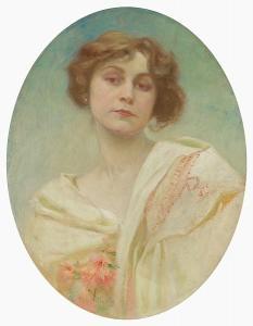 MUCHA Alphonse 1860-1939,portrait of a young woman in folk costume,Sotheby's GB 2005-03-22