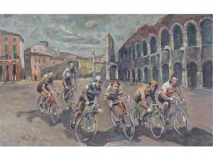 MUCHETTI TANCREDI 1932,Ciclisti in piazza Brà (Verona),Sesart's IT 2021-07-14