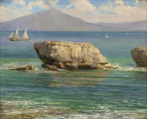 MUELLER Alexander 1872-1935,Boats in a rocky seascape,John Moran Auctioneers US 2016-07-30