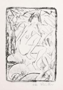 MUELLER Otto,Sitzende, von Blattwerk umgeben (helle Fassung),1923,Winterberg Arno 2024-04-20