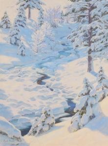 MUENCH Charles 1966,Snowy landscape,John Moran Auctioneers US 2023-03-14