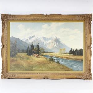 MUENCHEN Meyer 1890,Alpine mountain landscape,Ripley Auctions US 2018-07-28