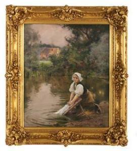 MUENIER Jules Alexis 1863-1942,La Jeune Lavandiere,1910,New Orleans Auction US 2021-06-05