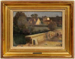 MUENIER Jules Alexis 1863-1942,View of a town from a bridge,Brunk Auctions US 2010-05-01