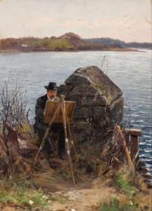 MUHLIG Albert Ernst 1862-1909,Bildnis des Malers Adolf Fischer-Gurig,1900,Kastern DE 2021-03-20