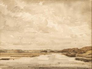 MUIRHEAD David Thomson 1867-1930,On the Tweed near Berwick,1923,Mallams GB 2022-01-17